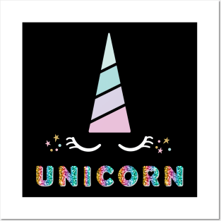 Colourful Unicorn Rainbow Posters and Art